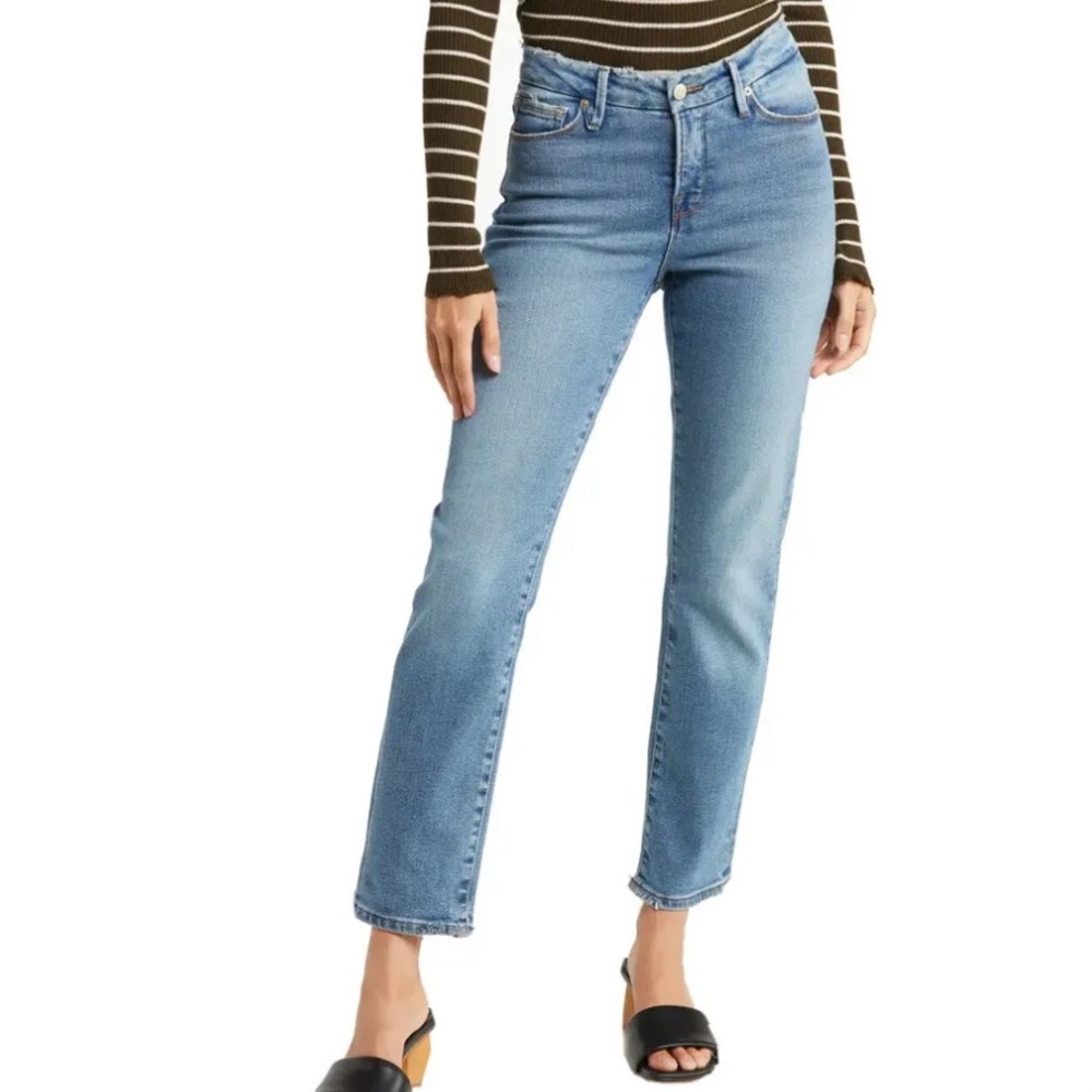 Good American Good Classic Straight Leg Ankle Jean 6/28
